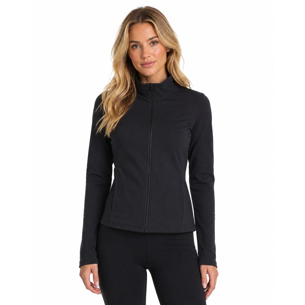 Yogalicious NWT XXL Full Zip Jacket Womens Black Athleisure‎ Sporty JFY88147